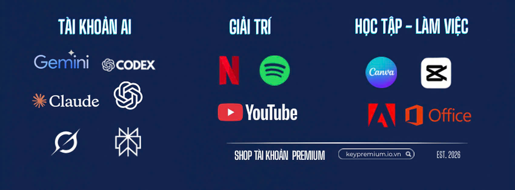 Dịch vụ cung cấp tài khoản AI cao cấp – ChatGPT Plus, Gemini Pro, Super Grok,... Key Premium
